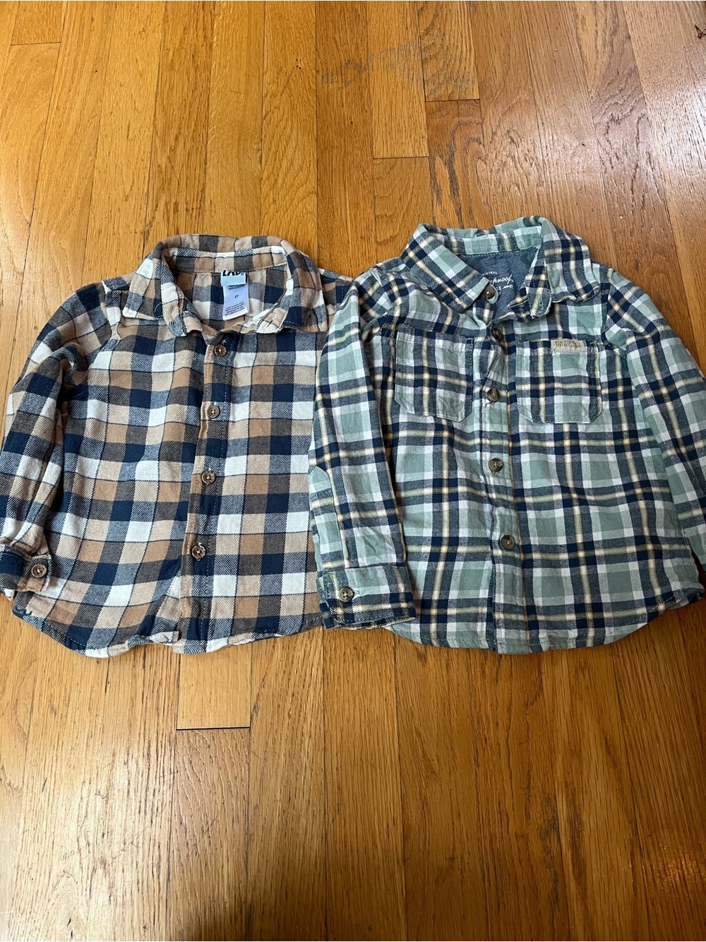 2-Pack Toddler Plaid Button-Front Shirts - Size 2T